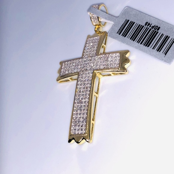Real Genuine natural diamond cross pendant NOT FAKE! Verified seller! HUGE SALE! - Picture 4 of 11